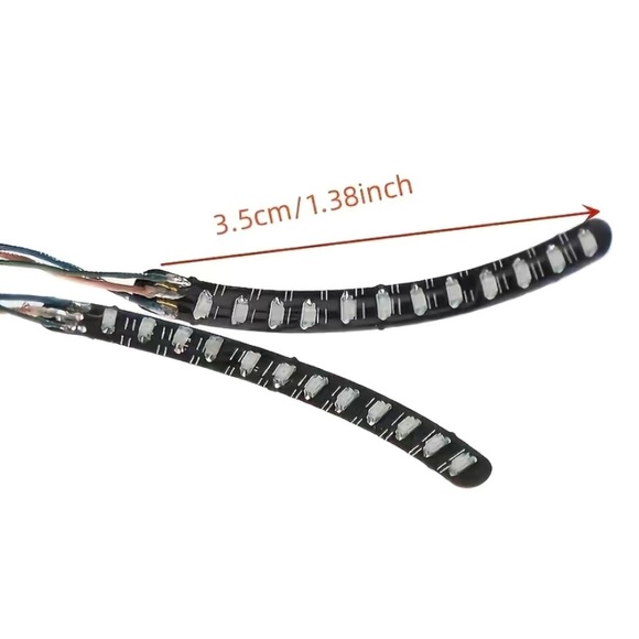 Red LED Light Up Eyelashes Eyeliner Body Jewelry Makeup Stick On 7 Light Modes - Picture 10 of 11